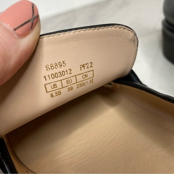 Stuart Weitzman Brenna Black Leather Loafer 8 1/2 B - Picture 13 of 16